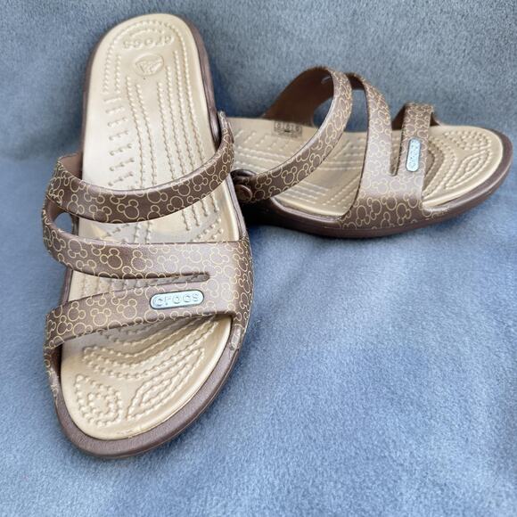 Crocs Disney Patricia Mickey Mouse Wedge sandal Womens Size 6 Bronze - Picture 1 of 12